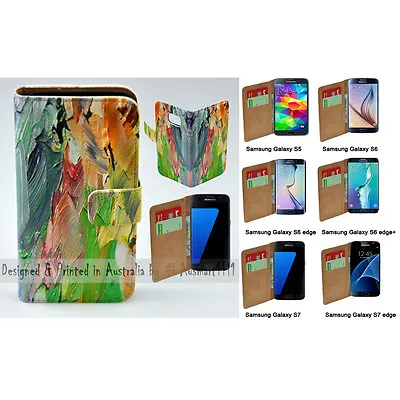 For Samsung Galaxy Series - Oil Paint Theme Print Wallet Mobile Phone Case Cover • $13.98