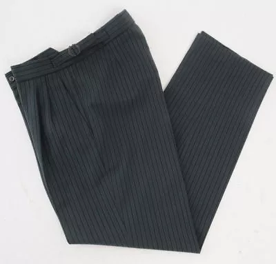 Mens Light Green & Black Pinstriped Masonic Formal Trouser Wedding/morning Dress • £14.99