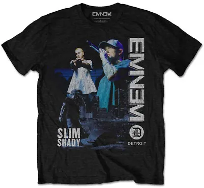 £13.99 • Buy Eminem Detroit Blue Logo Black T-Shirt - OFFICIAL