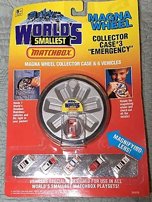 Matchbox Worlds Smallest Collectors Case #3   EMERGENCY  Cars 1990 Magna Wheel • $66.68