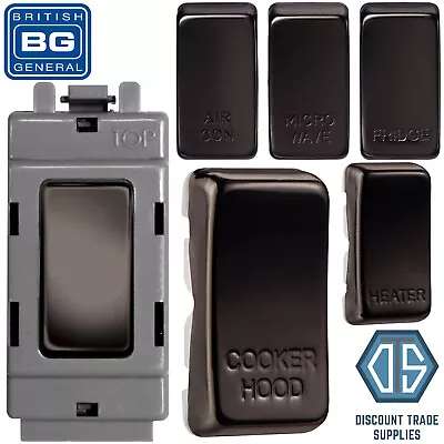 £1.99 • Buy BG Black Nickel 20 Amp Double Pole Custom Labelled Grid Appliance Switch GBN30