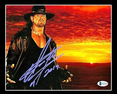 Wwe The Undertaker Hand Signed Autographed 8x10 Photo With Beckett Coa Rare 12 • £177.21