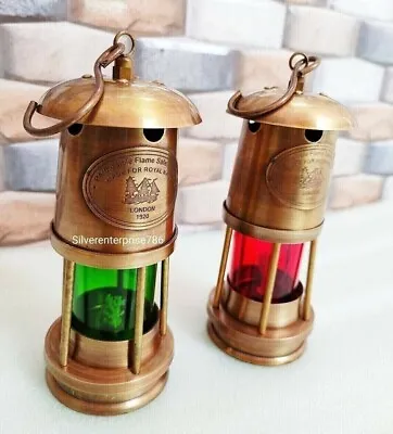 Nautical Lamp Set Of 2 Antique Brass Minor Lamp Vintage Ship Boat Light 6  • $139.98