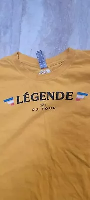 Vintage Mens Le Tour De France Biking Cycling T Shirt Yellow Leader  Large • $15