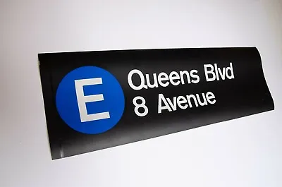 New York City Subway E Queens Boulevard 8 Avenue Roll Sign R32 MTA NYC TA • $59.99