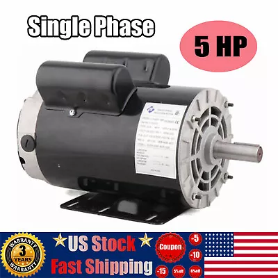 5 HP 7/8  Shaft Air Compressor Duty Electric Motor 3450 RPM Single Phase • $179.55
