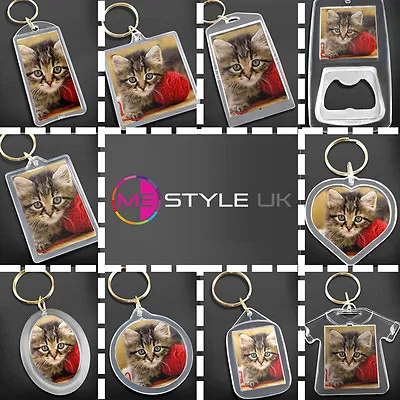 £1.79 • Buy Blank Clear Acrylic Keyrings - Make Your Own Photo Keyrings - Insert Any Photo