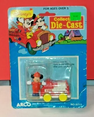 Disney Collectible Die-Cast Mickey Mouse & Fire Truck Arco # 6059 • $11.99