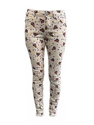 Maison Scotch Women's White All Over Print Pants #884 No Size NWT • $50