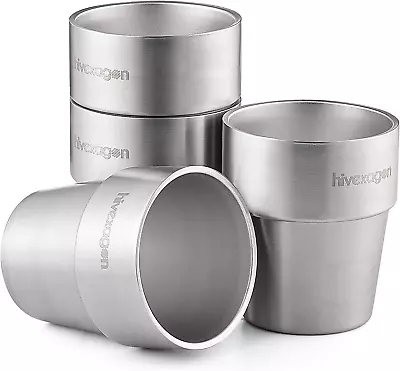 Xcellent Global 300Ml Stainless Steel Tumbler Set Of 4 Double Walled Cups - Perf • $45.57
