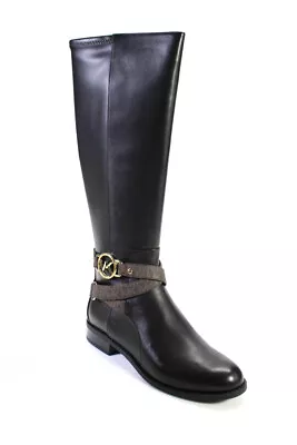 Michael Michael Kors Womens Knee High Rory Boots Black Brown Leather Size 7M • $139