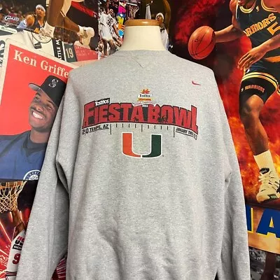 Vintage Miami Hurricanes NCAA Football Nike Crewneck Pullover Sweatshirt • $34.99