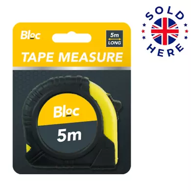 PROFESSIONAL 5M TAPE MEASURE 5 Meter 16ft Lockable Belt Clip MM CM INCH M FT • £3.99