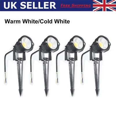 1/4Pcs COB LED Garden Spotlight Path Lawn Outdoor Waterproof Spike Lights 240V • £9.55