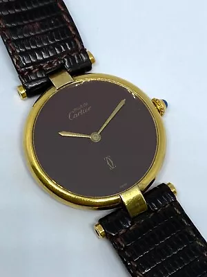 Must De Cartier Vermeil 925 Silver Gold Plated Quartz 30mm • $550