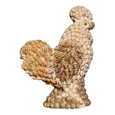 Vintage Sea Shell Folk Art Chicken Rooster Figurine Granny Core Varied Shades • $14.99