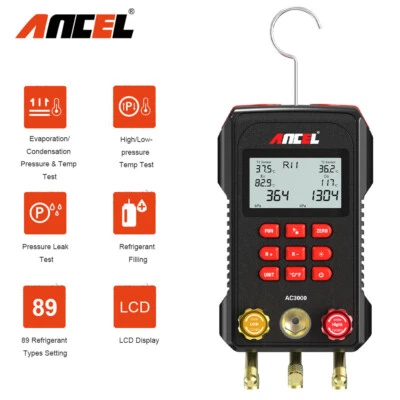 $129 • Buy Digital Manifold Meter Refrigeration HVAC Vacuum Gauge Pressure Temperature Test