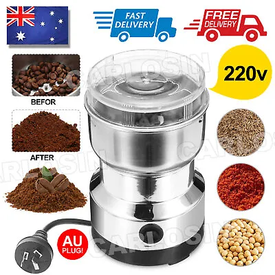 220V Electric Coffee Grinder Grinding Milling Bean Nut Spice Matte Blender New • $14.85
