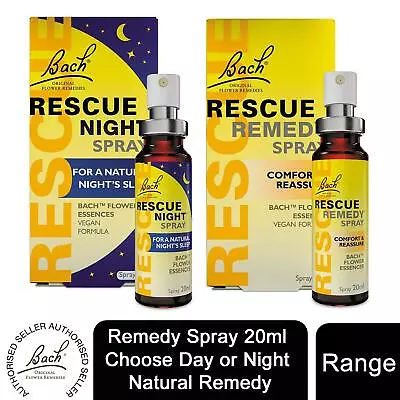 £10.89 • Buy Bach Rescue Remedy Spray 20ml Choose Day Or Night Natural Remedy