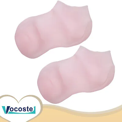 Pieces Of 2 Moisturizing Gel Socks Cracked Ankle Silicone Socks S Size Pink • $13.49