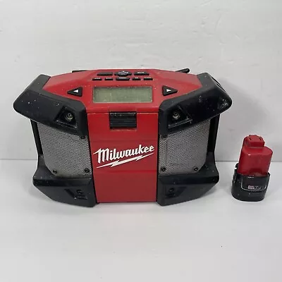 Milwaukee 2590-20 M12 12V Cordless Jobsite Radio AM/FM AUX + Battery | TESTED • £57