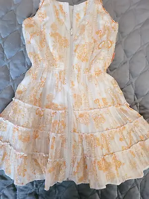 Girls Cake Walk Dress 116 Cm 4/5 Yrs 100% Cotton Front Zip Lined • £5