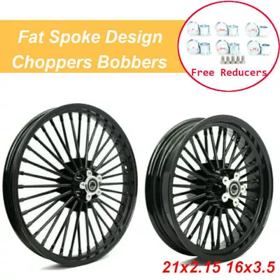 21 & 16 Fat Spoke Wheels 21x2.15 16x3.5 For Harley Softail Night Train Deuce • $573.69