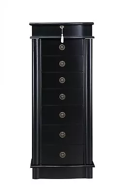 Jewelry Armoire Standing Cabinet Organizer 7 Drawers Storage Lockable Mirror Lid • $156.67