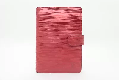 Louis Vuitton Authentic Epi Leather Red Agenda Fonctionnel PM Diary Cover Auth • $127