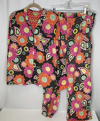 $28.99 • Buy Vera Bradley XL Pajama Set Ziggy Zinnia Floral Retired Lightweight Shirt Pants