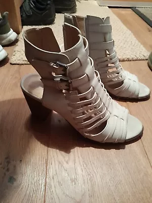 Tu Sandals Size 6 39 Cage Gladiator Strap • £10