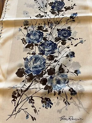 Vtg JIM RENOIR  Signature  Floral Print Polyester Scarf  13 X 60” New! • $12