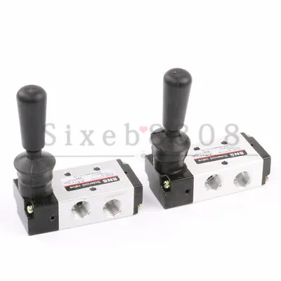 2X 5 Port 2 Position 1/4  PT Hand Lever Operated Pneumatic Valve Aluminum Alloy • $15.14