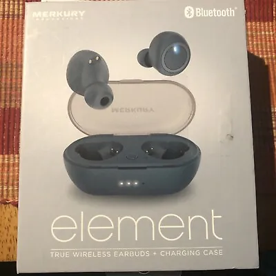 Merkury MI-E012T Innovations Element True Wireless Blue Earbuds & Charging Case • $25