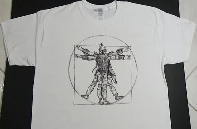 $12.85 • Buy 💥Brand New BOBA FETT ARTISTIC T-SHIRT DaVinci-style Star Wars Jedi Jango Yoda💥