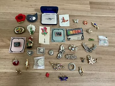 Bulk Lot Mixed Brooches Brooch Jewellery Some Vintage Handmade Handcrafted USA • $90