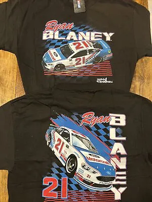 LARGE Ryan Blaney #21 Motorcraft Wood Brothers NASCAR Graphic Racing Tee Shirt • $19.99