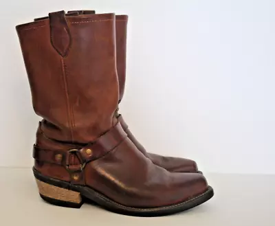 Womens Biltrite Frye Leather Motorcycle Harness Boots Brown Size 9 • $74