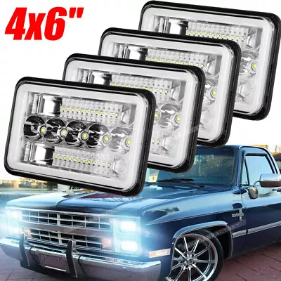 4set 4x6  LED Headlights DRL Hi/Lo Beam DRL For Chevy C10 Pickup Truck 1980-1986 • $46.99