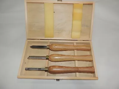 Woodturning Chisel Set Benjamins Best 3 Piece High Speed Steel  W/Case  • $14