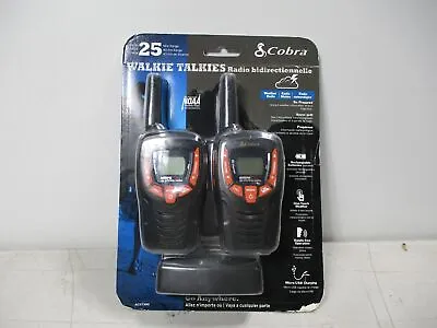 G63) COBRA ACXT390 Walkie Talkies 25-Mile 2 Way Radio Rechargeable Batteries NEW • $24.99