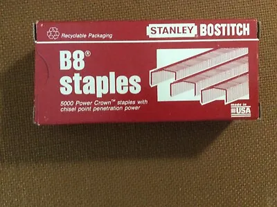 4 Packs Stanley Bostitch B8 PowerCrown Staples 20 000 Staples  Made In USA • $19.99