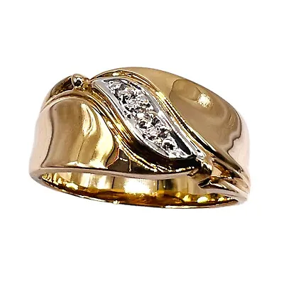 10k Yellow Gold Diamond Men Band Ring 8.75 • $592.25