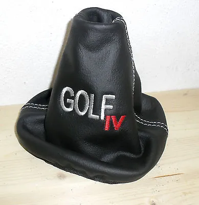 Shift Boot For VW Golf 4 Tdi Gti 16V Black Leather With Embroidery Personal • $34.03
