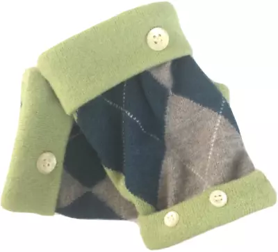 Fingerless Gloves Green Blue Gray 100% Merino Wool One Size S M L Os Mittens • $32.98