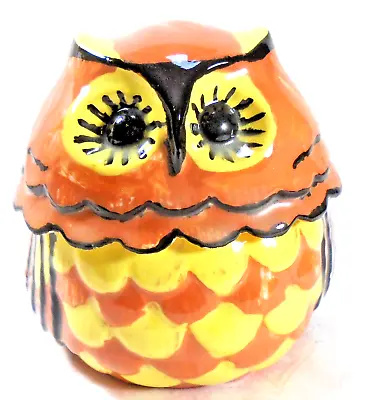 Vintage Ceramic Owl Lidded Sugar Bowl/Trinket Jar 4.5  X 4.5  • $12