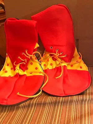 Adult Fancy Dress Fabric Circus Clown Shoes Lace Up Shoes  • $5.99