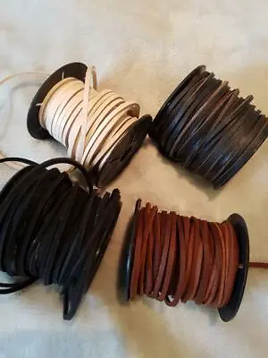 SQUARE LEATHER THONGING BOOT LACES NECKLACE 3mm X 2.6mm THICK PENDANTS • £1.99