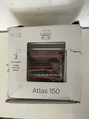 $50 • Buy MARCATO Atlas 150 Machine, Made In Italy, Red, Includes Pasta Cutter, Hand Crank
