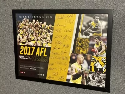 Richmond Tigers 2017 Premiers Team Signed AFL Official Print Framed • $200